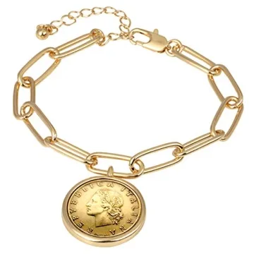 Exquisite American Coin Treasures Italian Lire Bracelet with Authentic Coin