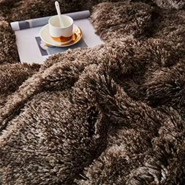 JAUXIO Luxury Plush Long Faux Fur 3 Pieces Bedding Set Shaggy Comforter Duvet Cover with Pillow Shams Ultra Soft Crystal Velvet Reverse (King, Dark Grey Ombre)