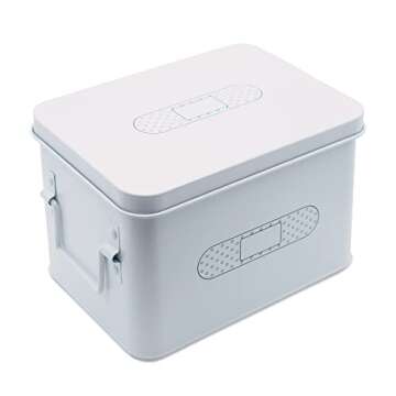 AQ Metal Tin Caddy for First Aid, Crafts & More