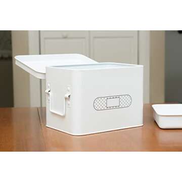 AQ Metal Tin Caddy for First Aid, Crafts & More
