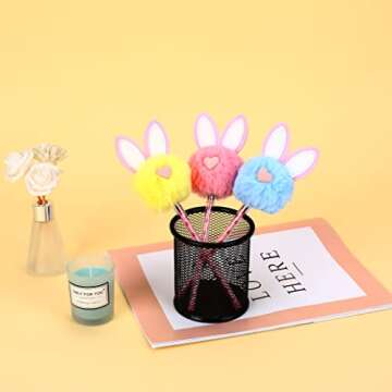 NESTRE 3 Pcs Easter Bunny Pen - Fun Bunny Play Pen Fluffy Pen For Girls Women Office Party School Supplies