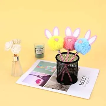 NESTRE 3 Pcs Easter Bunny Pen - Fun Bunny Play Pen Fluffy Pen For Girls Women Office Party School Supplies