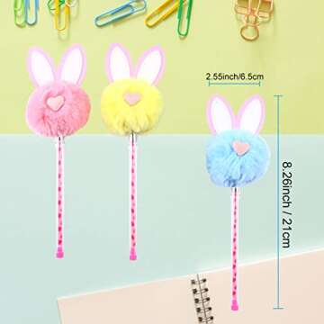 NESTRE 3 Pcs Easter Bunny Pen - Fun Bunny Play Pen Fluffy Pen For Girls Women Office Party School Supplies