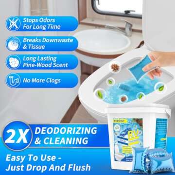 BEBOBLY RV Toilet Treatment Drop Ins, Extra Strength Septic Tank Treatment & Cleaner, Waste Breakdow...