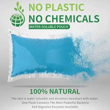 BEBOBLY RV Toilet Treatment Drop Ins, Extra Strength Septic Tank Treatment & Cleaner, Waste Breakdown/Odor Control, RV Black Tank Treatment for RVs, Boats & Portable Toilets (20 Pack)