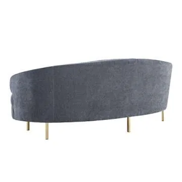 Baila Collection Velvet Curved Sofa with Gold Legs