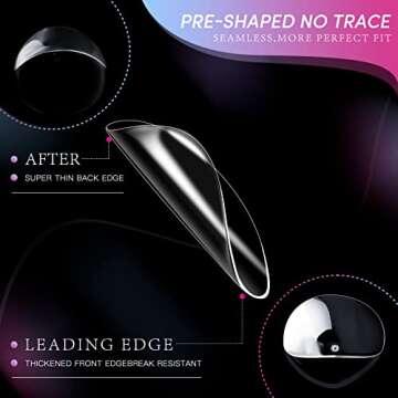 krofaue Short Almond Nails - 240Pcs Almond Clear Nail Tips 12 Sizes Almond Nail Tips, Artificial Acr...