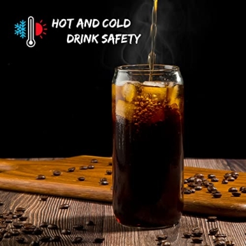 20 Oz Can Shaped Glass Set with Bamboo Lid & Straw