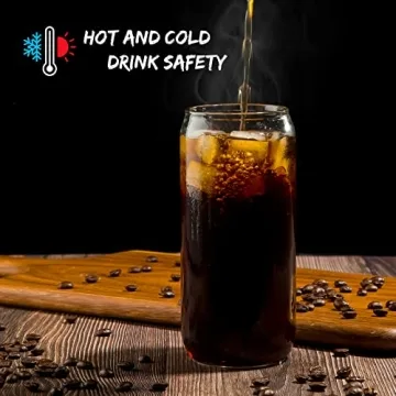 20 Oz Can Shaped Glass Set with Bamboo Lid & Straw