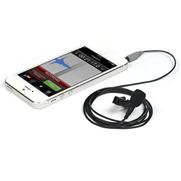 Rode SmartLav+ Omnidirectional Lavalier Microphone for iPhone and Smartphones, Black, 5x2x3