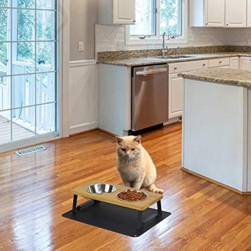 X-ZONE Raised Pet Bowls for Cats & Dogs in Walnut Wood