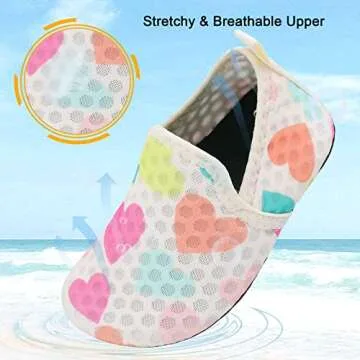 Lefflow Toddler Girl Boys Sandals Beach Swim Aqua Water Socks Shoe Toddler Non Slip House Slippers SocksKids Quick Dry Shoes White Size 10.5-11