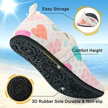 Lefflow Toddler Girl Boys Sandals Beach Swim Aqua Water Socks Shoe Toddler Non Slip House Slippers SocksKids Quick Dry Shoes White Size 10.5-11