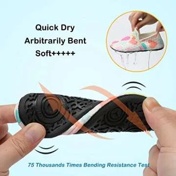 Lefflow Toddler Girl Boys Sandals Beach Swim Aqua Water Socks Shoe Toddler Non Slip House Slippers SocksKids Quick Dry Shoes White Size 10.5-11