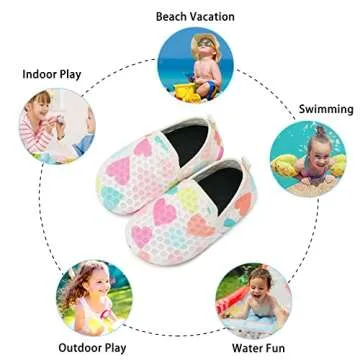 Lefflow Toddler Girl Boys Sandals Beach Swim Aqua Water Socks Shoe Toddler Non Slip House Slippers SocksKids Quick Dry Shoes White Size 10.5-11