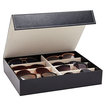 Juvale 8 Slot Sunglasses Organizer Storage - Eyeglasses Holder for Home Display Case (12.7x9.8 in)
