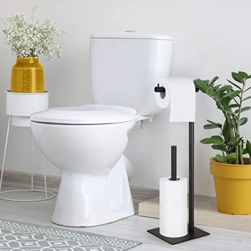 Sunexinlo Freestanding Toilet Paper Holder for Modern Bathrooms