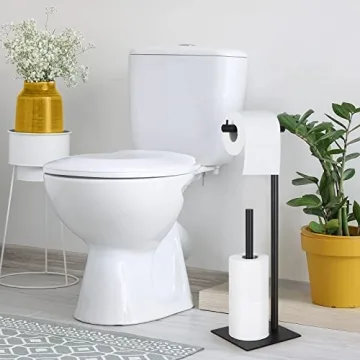 Sunexinlo Freestanding Toilet Paper Holder for Modern Bathrooms