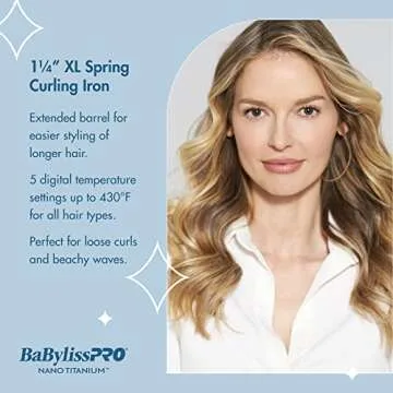 BaBylissPRO 1.25" Curling Iron for Long Hair Styling