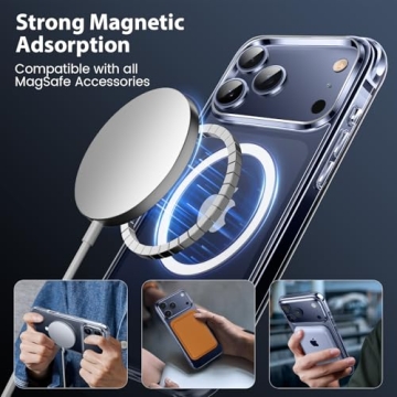 Mkeke for Phone 17 Pro Case - Magnetic Clear, Military-Grade Protection, Bumper for iPhone 6.3 inch ...