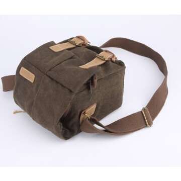 CADEN Waterproof Partition Padded Single Shoulder Video Camera Gadget Bag for Sony Nikon Canon PENTAX SLR - Dark Brown