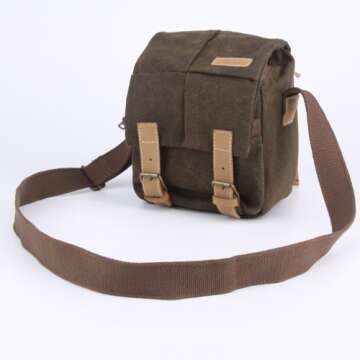 CADEN Waterproof Partition Padded Single Shoulder Video Camera Gadget Bag for Sony Nikon Canon PENTAX SLR - Dark Brown