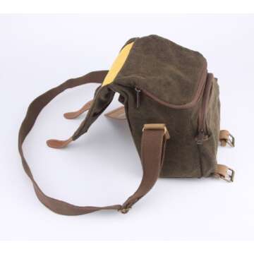 CADEN Waterproof Partition Padded Single Shoulder Video Camera Gadget Bag for Sony Nikon Canon PENTAX SLR - Dark Brown