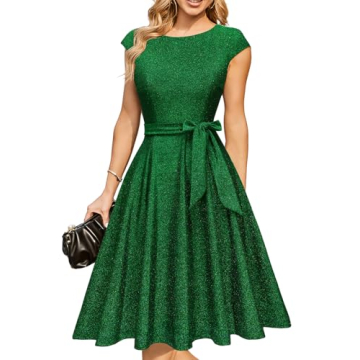 DRESSTELLS Cocktail Dresses for Women Wedding Guest 2024 Sparkly Holiday Prom Party Dress, Sequin Al...