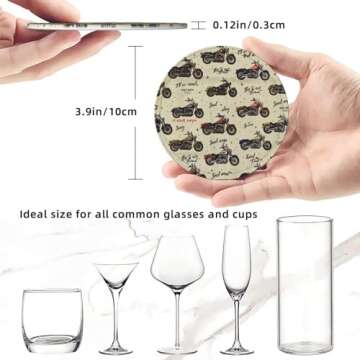 Motorcycles Drinks Coasters Set of 6 | Quality & Style