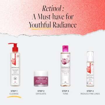 Derma E Anti-Wrinkle Cleanser – Anti-Aging Face Wash with Glycolic Acid and Vitamin A – Gentle Cleansing and Exfoliating Facial Wash Removes Makeup, Oil and Impurities, 6 oz