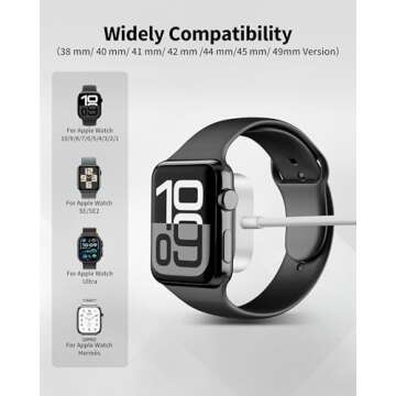2025 Upgraded for Apple Watch Charger, Magnetic Wireless Charging Cable 3FT [Portable] iPhone iWatch...
