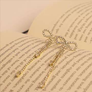 Elegant JeanBeau Cubic Zirconia Bow Drop Dangle Earrings