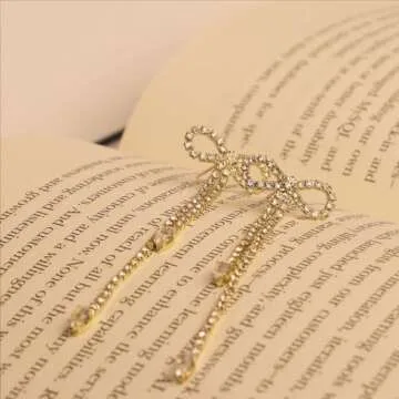 Elegant JeanBeau Cubic Zirconia Bow Drop Dangle Earrings