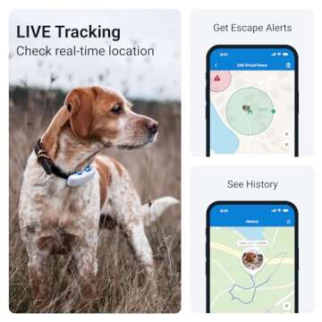 Tractive GPS Pet Tracker with LED Light Up Dog Collar - Waterproof, GPS Location & Smart Activity Tr...