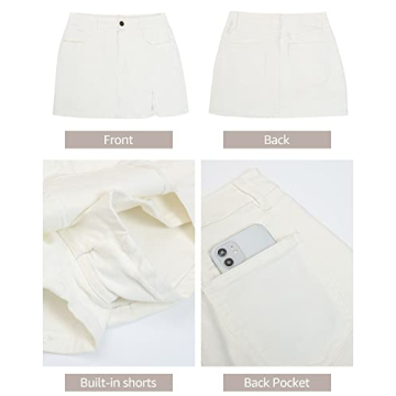 Stylish Luvamia Jean Skirt with Built-In Shorts