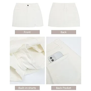 Stylish Luvamia Jean Skirt with Built-In Shorts