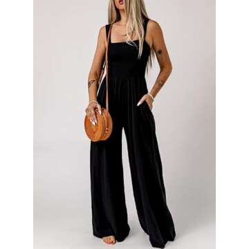 Dokotoo Womens Casual Loose Overalls One Piece Sleeveless Jumpsuits for Women Stretchy Wide Leg Long...