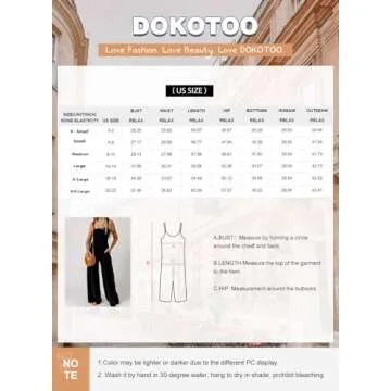 Dokotoo Womens Casual Loose Overalls One Piece Sleeveless Jumpsuits for Women Stretchy Wide Leg Long Pant Rompers Jumpsuit with Pockets Small Black