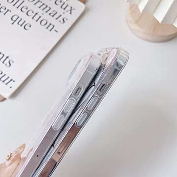 Jmltech Compatible with iPhone 13 Cute Heart Clear Silicone Women Luxury Hard Back with TPU Bumper Protective Phone Case for iPhone 13 (Heart)