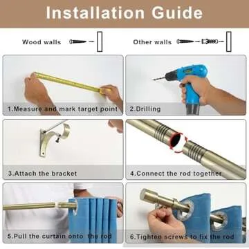 Antique Bronze Curtain Rods for Window 28-121", Splicing Curtain Rods Drapery Rods, Adjustable 1-Inch Thicken Window Treatment Curtain Rods, Telescoping Decorative Curtain Rods with Cap Finials