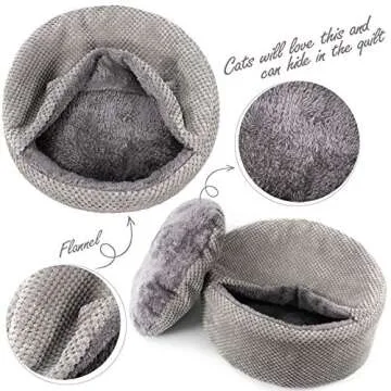 Winsterch Washable Cat Bed - Round, Soft, Cozy & Warming for Indoor Cats. Small Cat Pet Bed with Removable Cushion & Anti-Slip Bottom (Gray, 12.59 x 12.59 x 5.91 in)