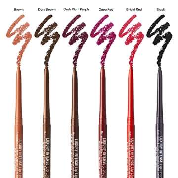 KISS New York Professional Lip Liner, Long-Lasting Luxury Intense Lipliner, Creamy Retractable Easy to Use Richly Pigmented Lip Liner Pencil 3 PCS (Dark Brown)