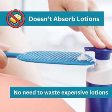 EOT Wellness Bendable Long Handled Silicone Back & Scalp Scrubber & Lotion Applicator for Back Bundle (Purple & Gray)