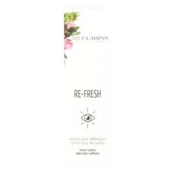 Clarins RE-FRESH Roll-On Eye De-Puffer | Targets Dark Circles and Puffiness | Visibly Brightens | Hydrates and Refreshes | Skin Looks Smoother After First Application* | Vegan, Paraben-No |0.5 Oz