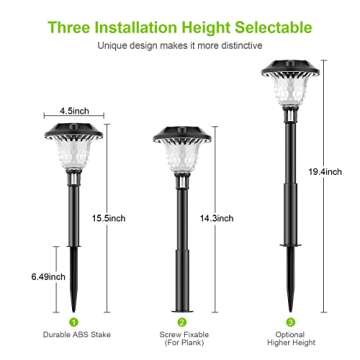 KELME 6 Pack Solar Pathway Lights, Bright Solar Garden Lights with 7 Color Changing & Warm White Mode, IP65 Waterproof Solar Powered Outdoor Lights for Walkway Yard Backyard Landscape Decorations