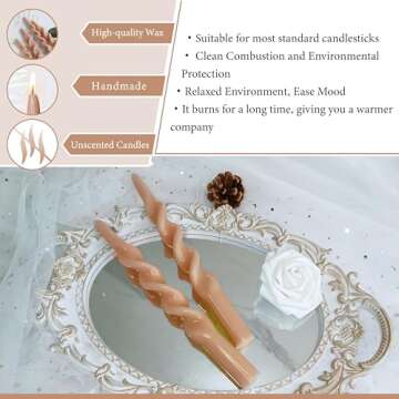 Elegant Brown Spiral Candles for Every Occasion