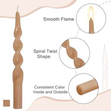 Elegant Brown Spiral Candles for Every Occasion
