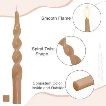 Elegant Brown Spiral Candles for Every Occasion