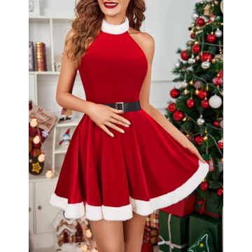 Avidlove Sexy Santa Dress for Women - Velvet Christmas Lingerie