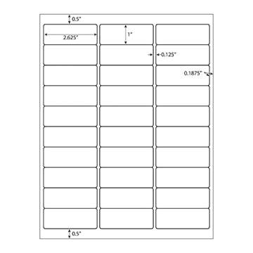 1" X 2-5/8" Address Labels 30 Per Sheet Sticker Paper for Laser and Inkjet Printers, 8.5"×11" White...